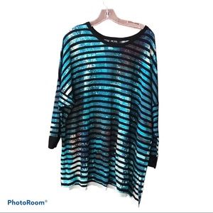 🌈3/25$Nick & Zoe Blue Striped Tunic Top